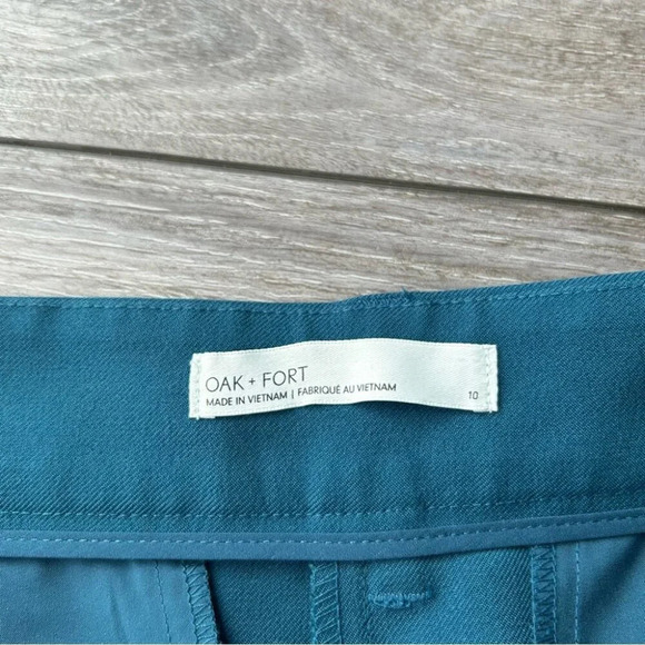 Oak + Fort Turquoise Bootcut Flared Leg Back Slits Trouser Pants - Picture 8 of 13